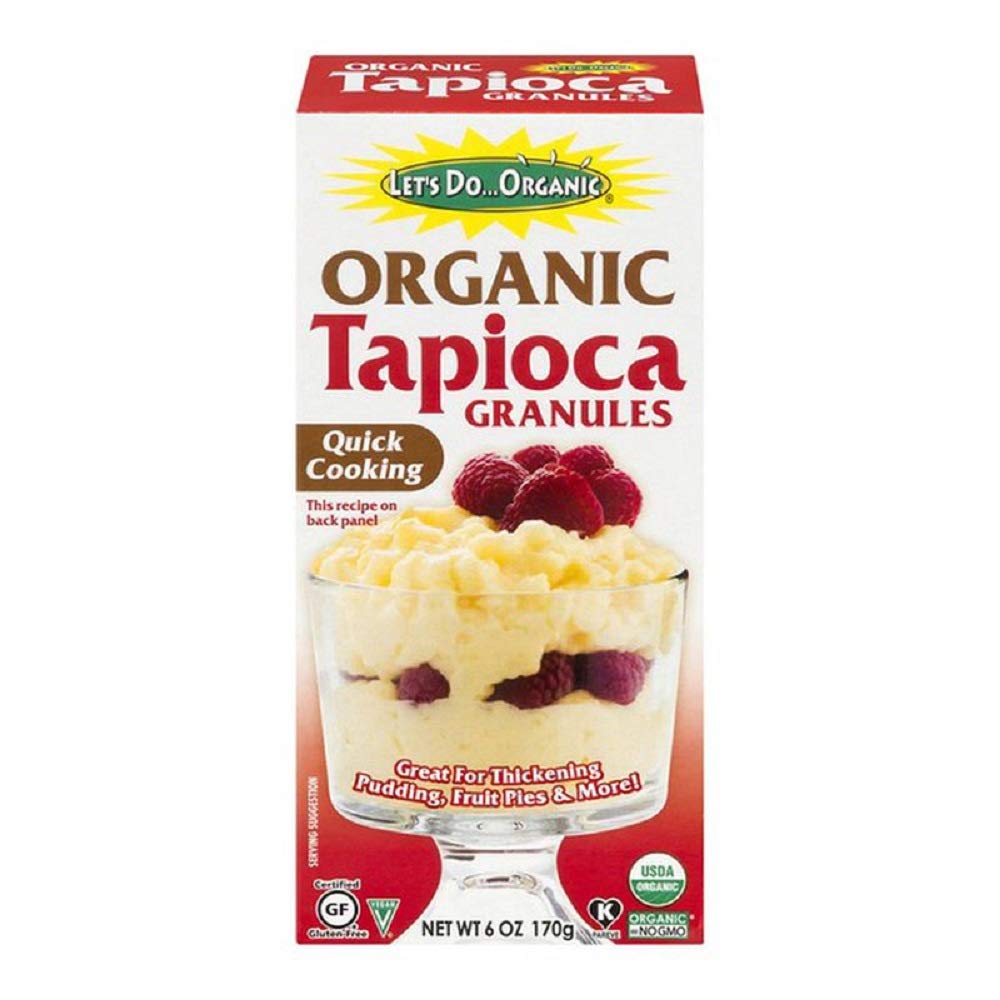Let’s Do Organic Tapioca Granules packaging on shelf, organic thickening option.