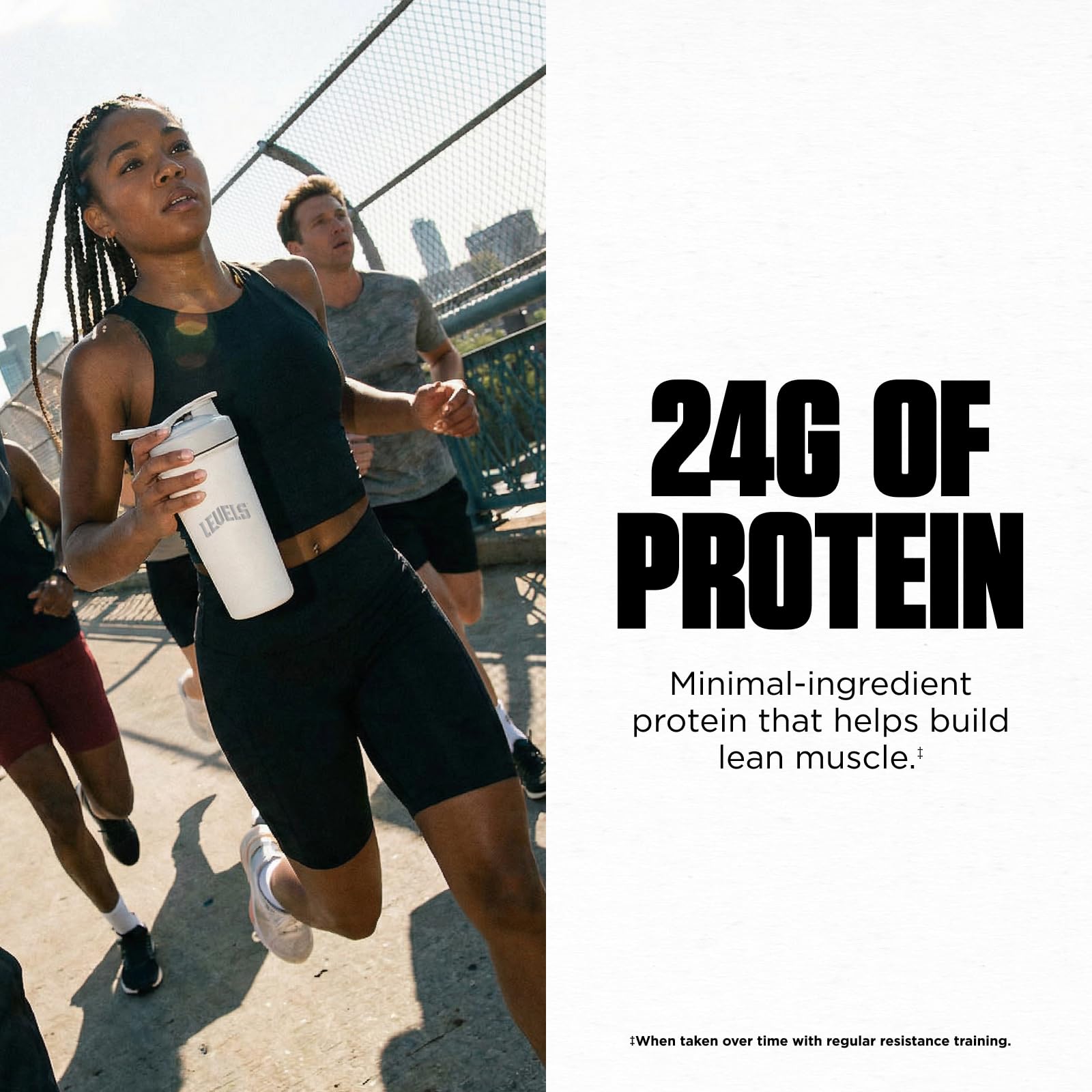 Levels Micellar Casein powder shows fine texture for easy mixing.