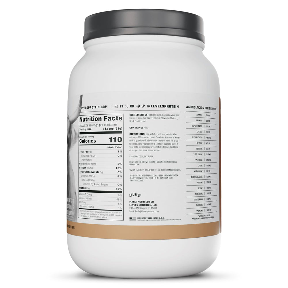 Levels No added sugars label indicates a sugar-free option.