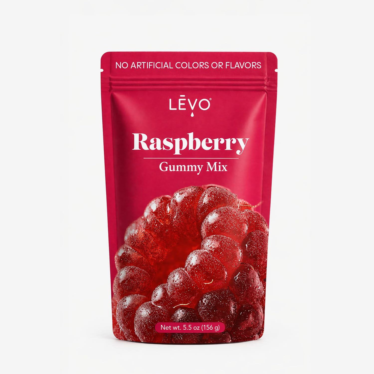 LEVO close-up of gummy mix powder texture for easy mixing benefit
