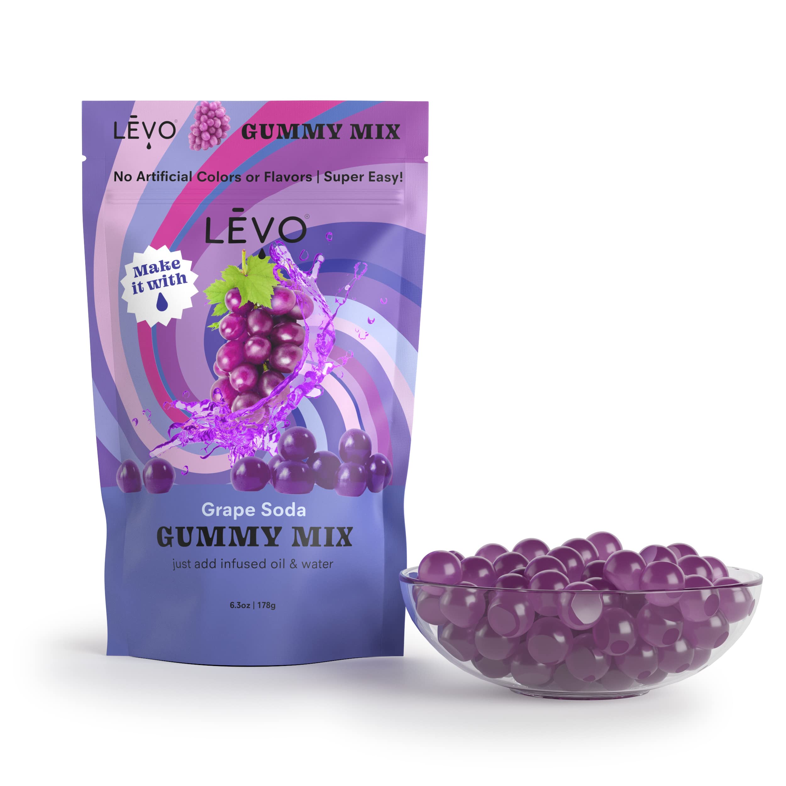 LEVO Gummy Mix grape soda infused oil setup highlighting DIY edible possibilities