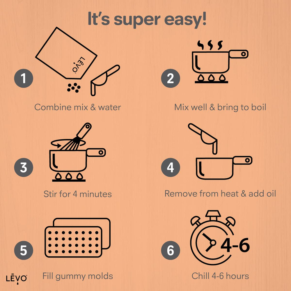 LEVO Gummy Mix Tropical Peach stirring action for smooth infusion prep.