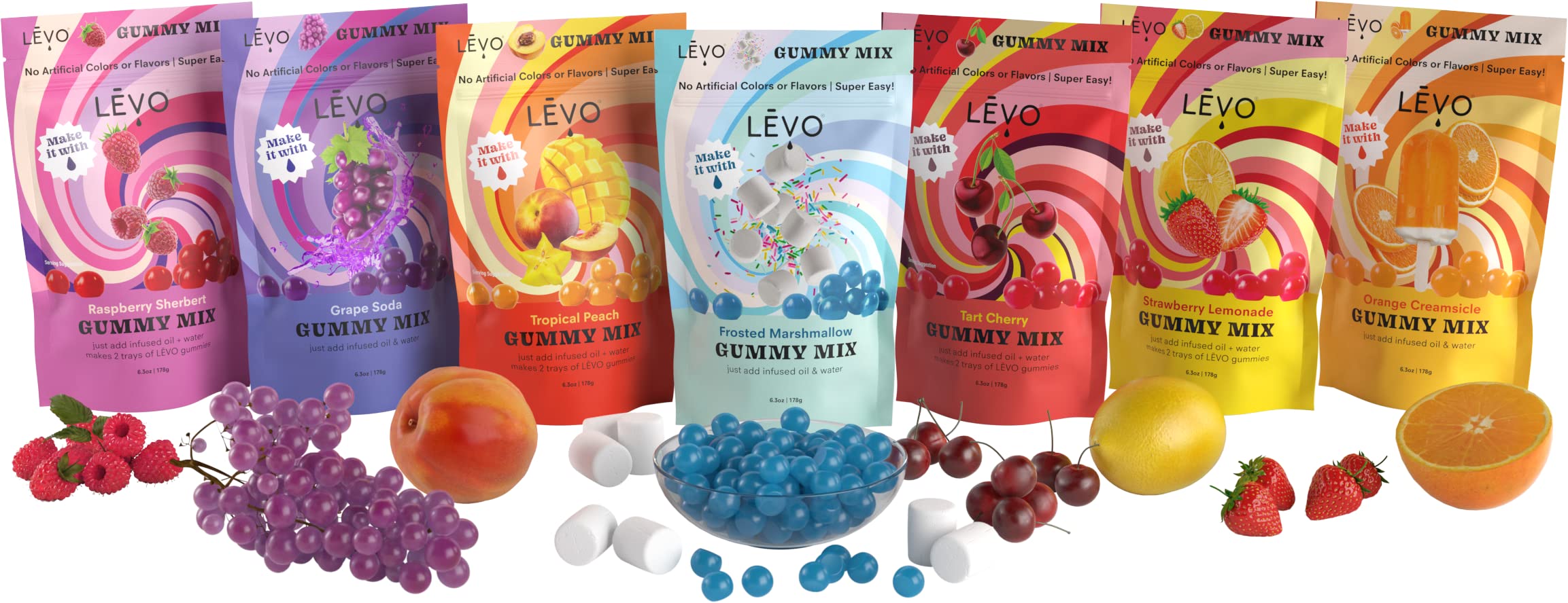 LEVO Orange Creamsicle gummies cooling in fridge after preparation.