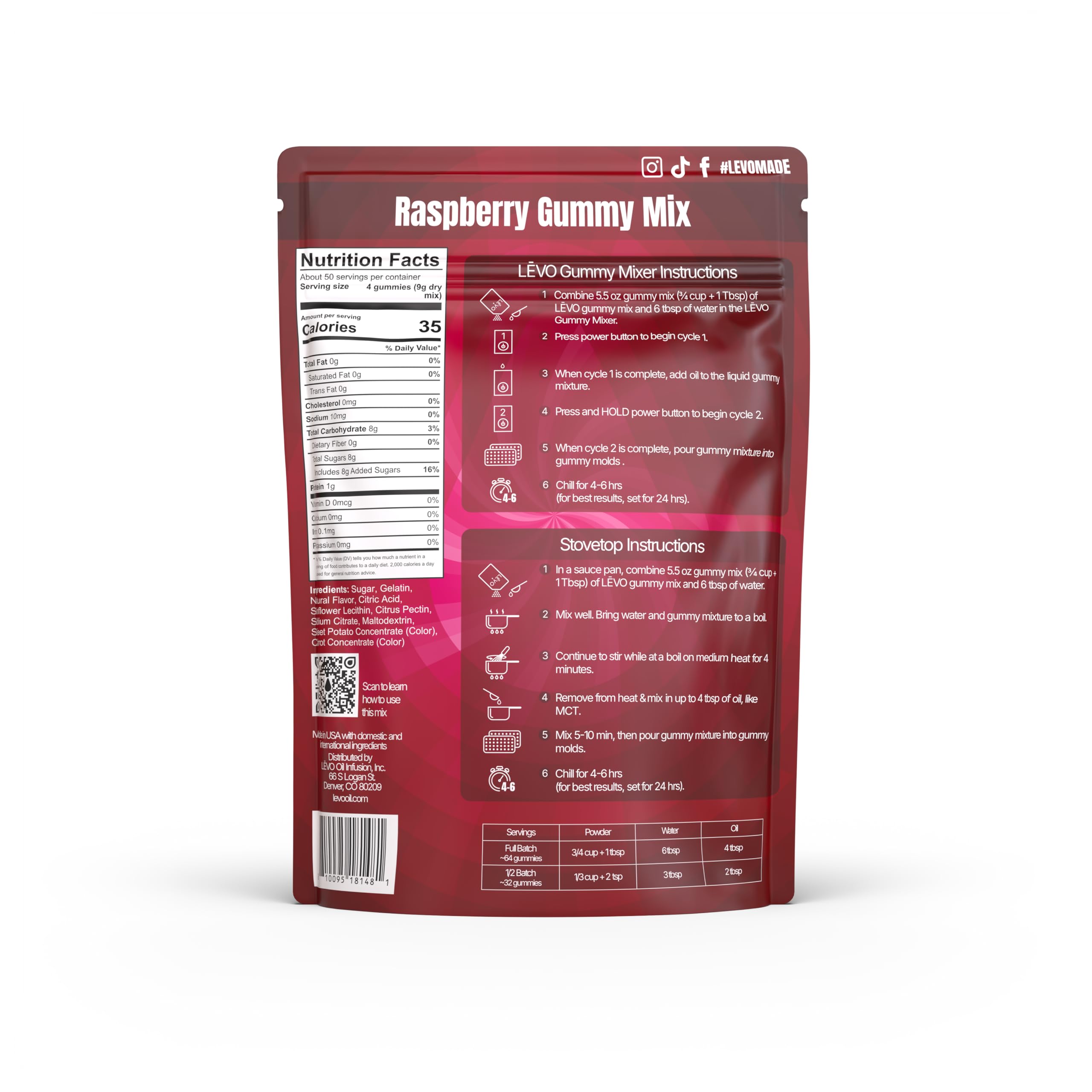 LEVO homemade raspberry gummies in mold with infused oil, consistent portioning benefit