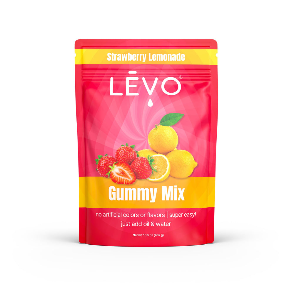 LĒVO gummy mix powder close-up highlighting fine texture for easy dissolving