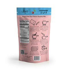 LEVO finished tart cherry gummies on a plate showcasing vibrant color and chew