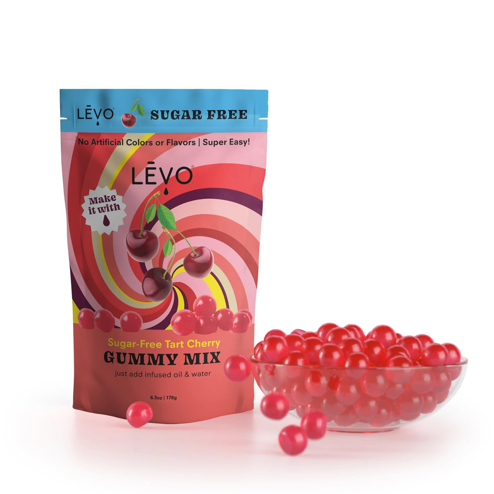 LEVO gummy mix with molds and ruler showing yield and portion control