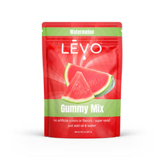 LEVO close-up of watermelon gummy mix powder texture for easy mixing