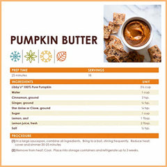 Front label of Libby’s canned pumpkin showing pure pumpkin quality for recipes.