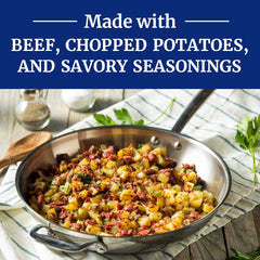 Libby's close-up of hash texture showing diced potatoes and savory beef