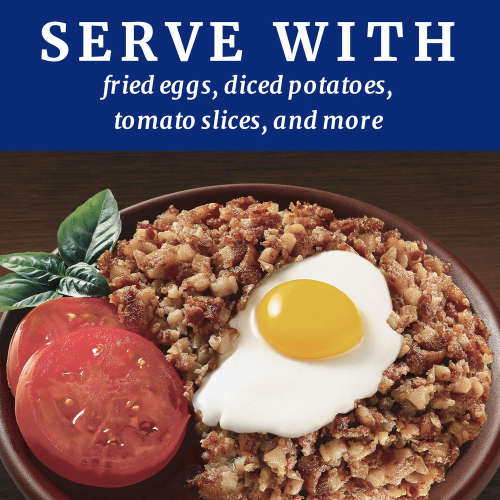 Libby's corned beef hash in skillet browned for crisp flavor and convenience