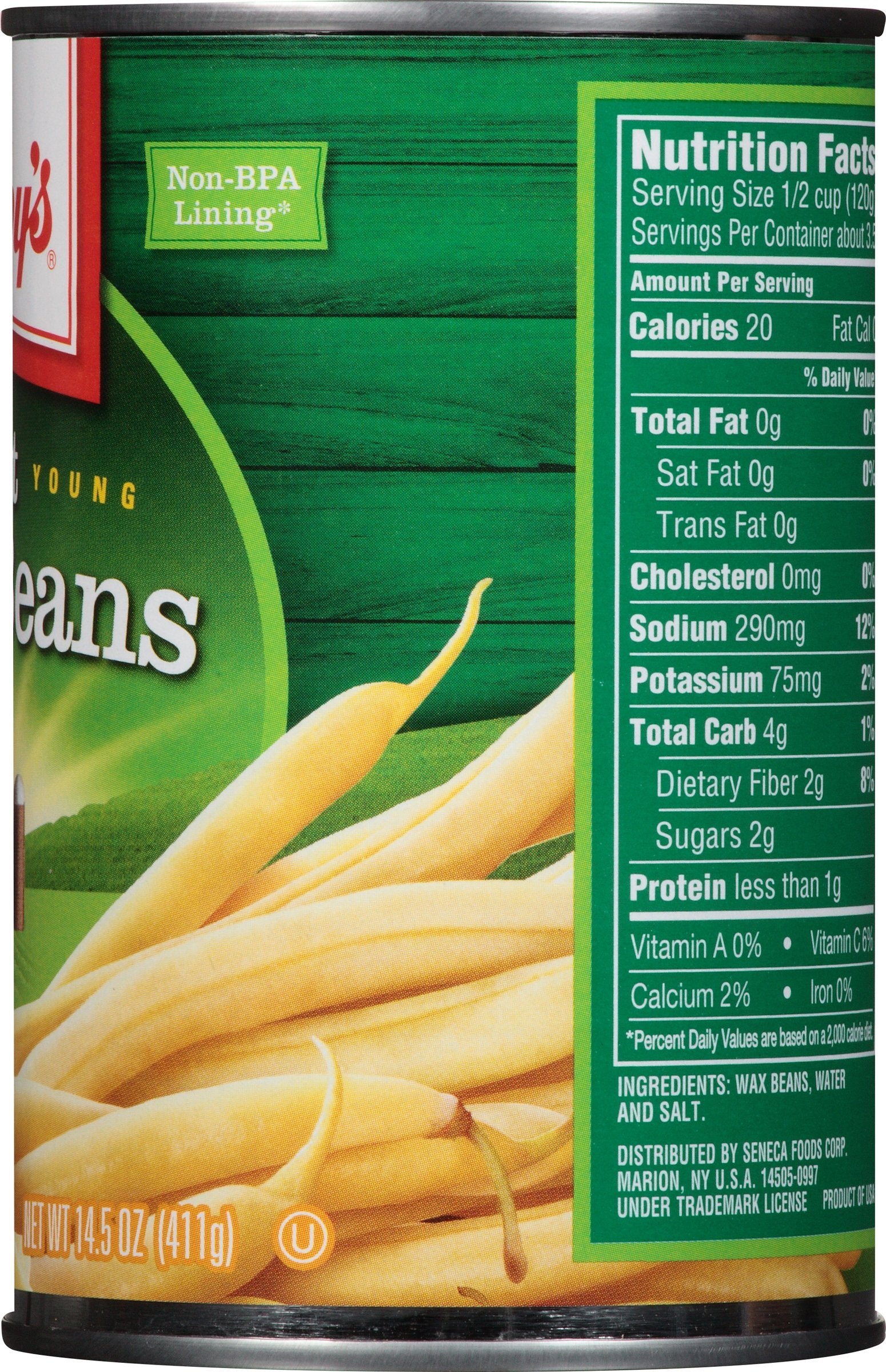 Libby's open can showing drained wax beans ready to serve for quick meals