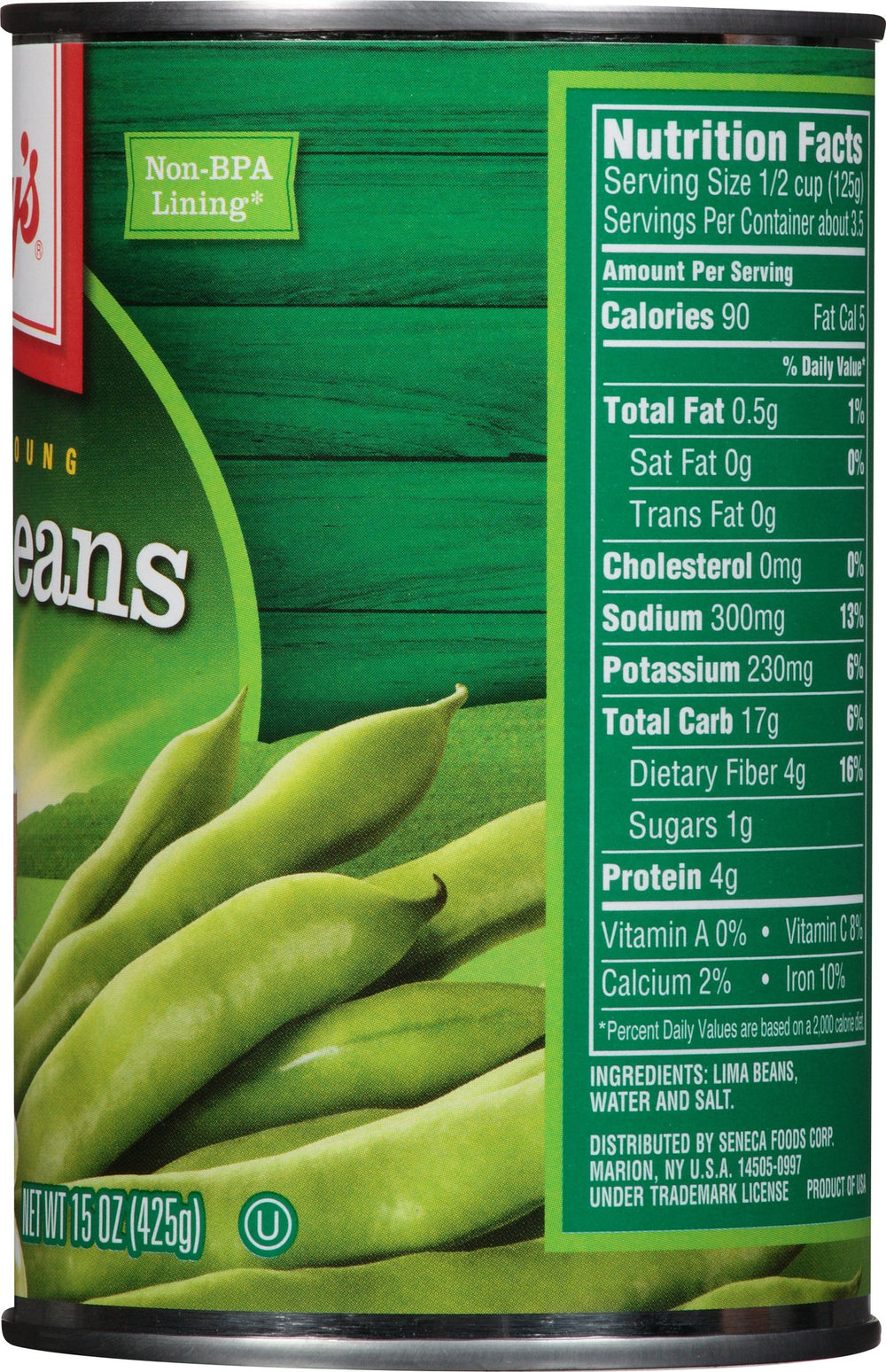 libby's open can with lima beans visible, ready-to-use convenience