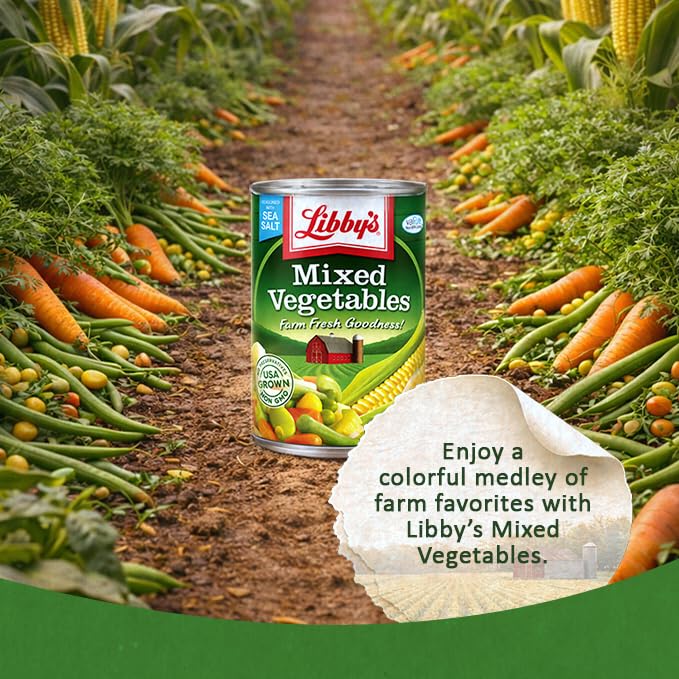 Libby’s Mixed Vegetables non-BPA can packaging preserves freshness