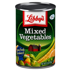 Libby’s Mixed Vegetables sea salt seasoning enhances flavor with no added sugars