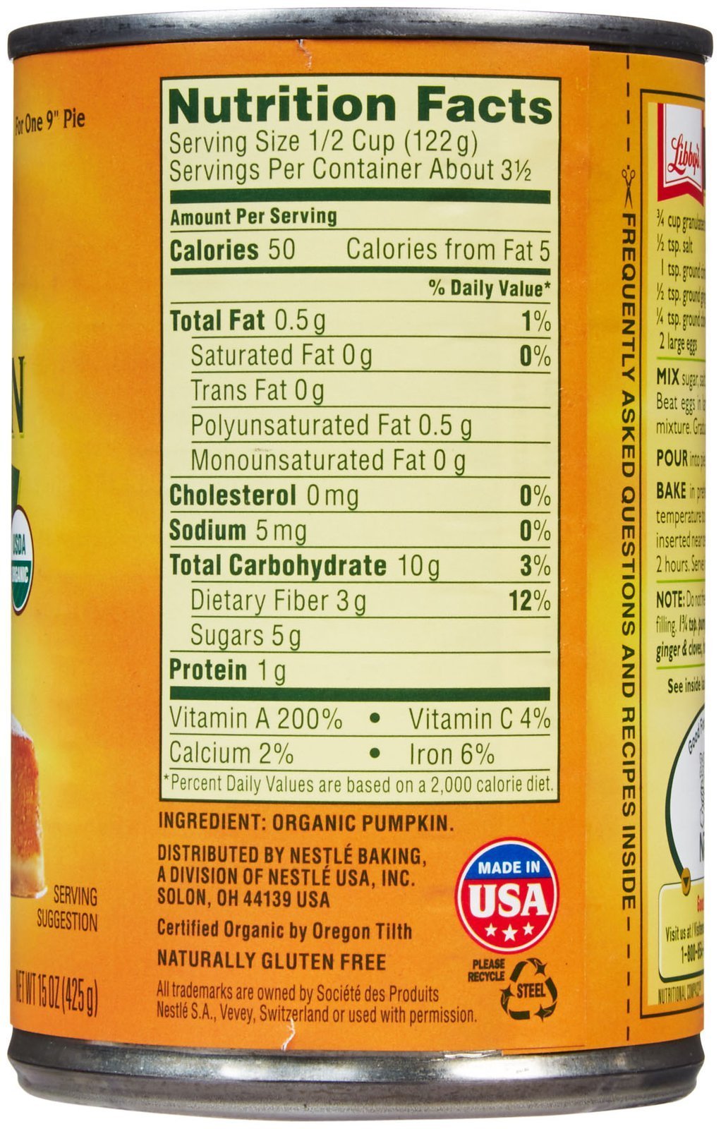 Libby's pumpkin puree in bowl highlighting smooth texture and organic flavor for recipes