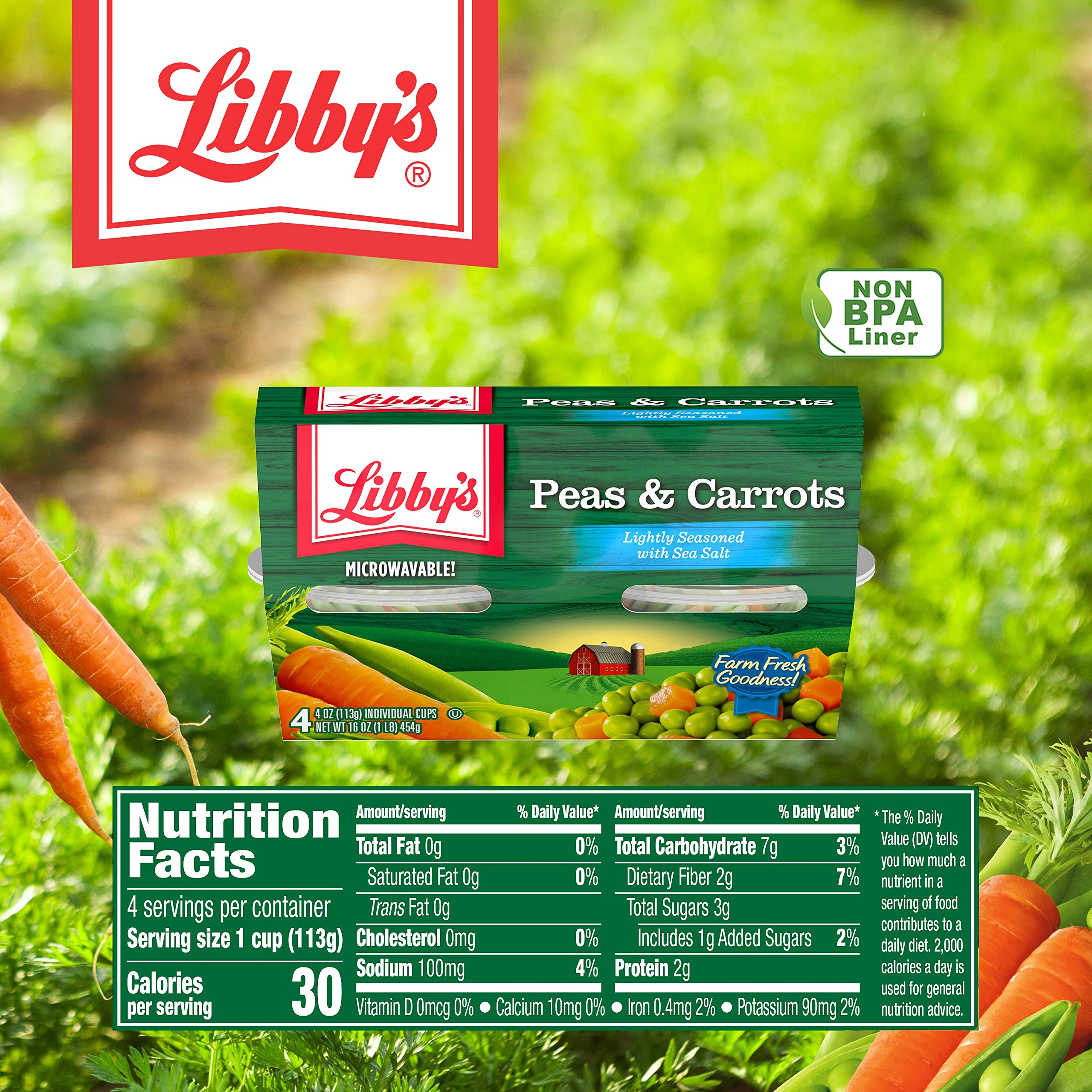 Libby's peas served on plate adding a convenient vegetable side