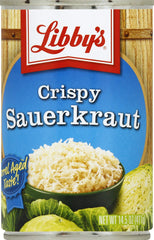 Libby's sauerkraut crispy front can showing label and easy pantry use