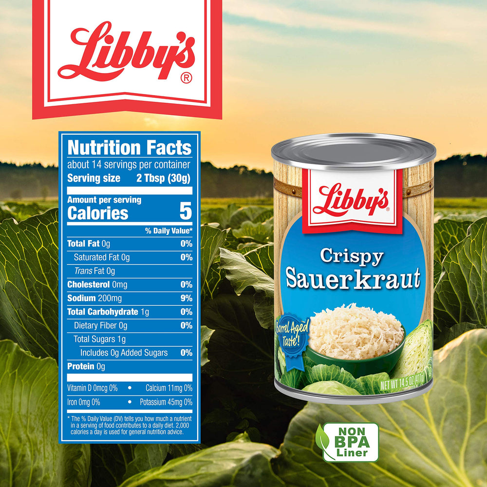 Libby's sauerkraut on hot dog enhancing savory flavors