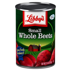 Libby's front can view showing label and vibrant beets, convenient pantry staple