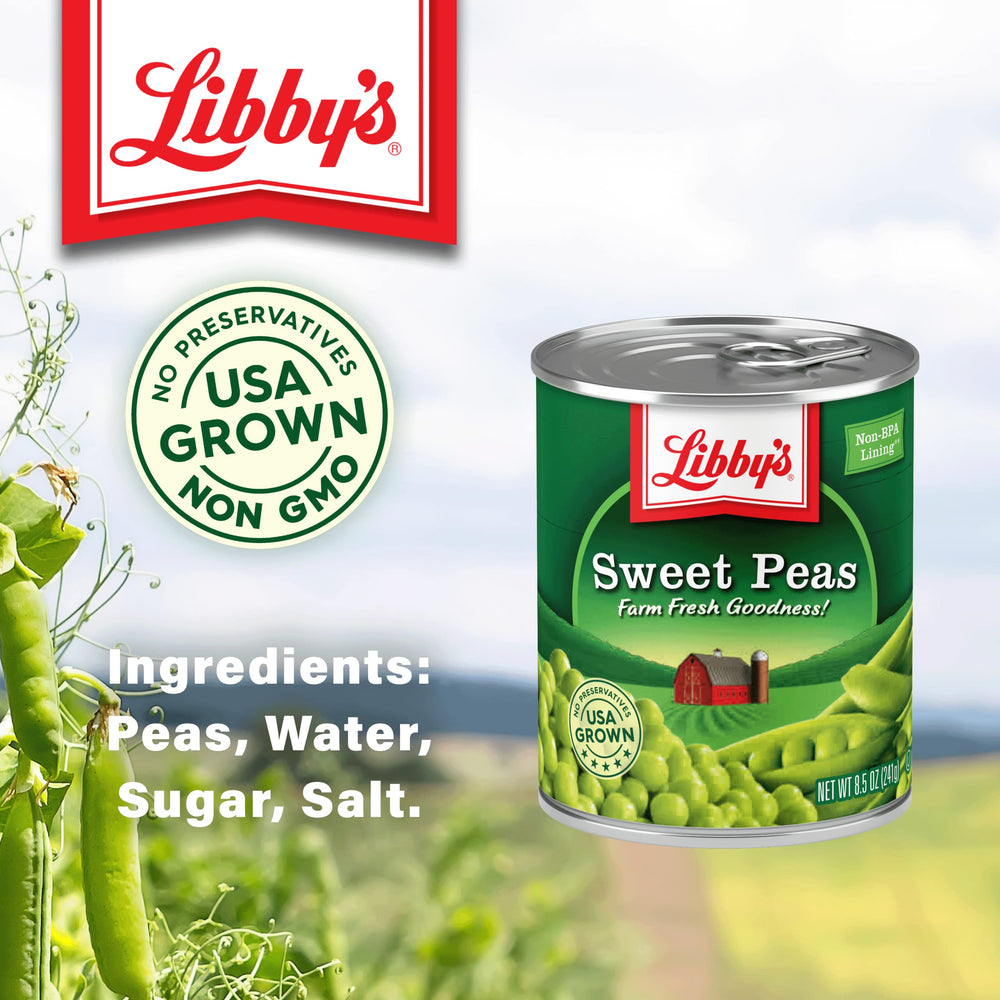 Libby's close-up of pea texture highlighting tender sweet bite