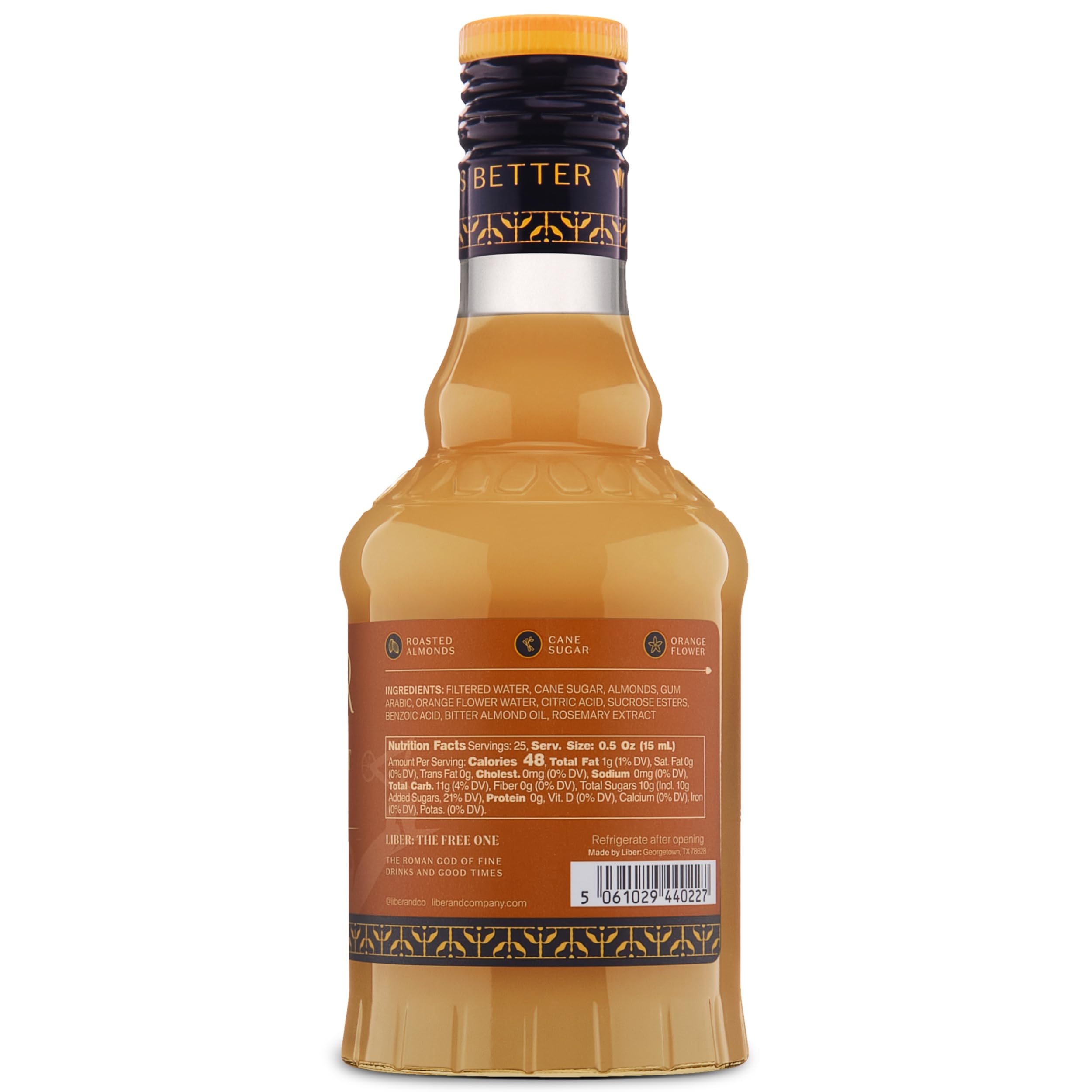 Liber & Co. Orgeat with coffee pairing suggests versatile morning use.