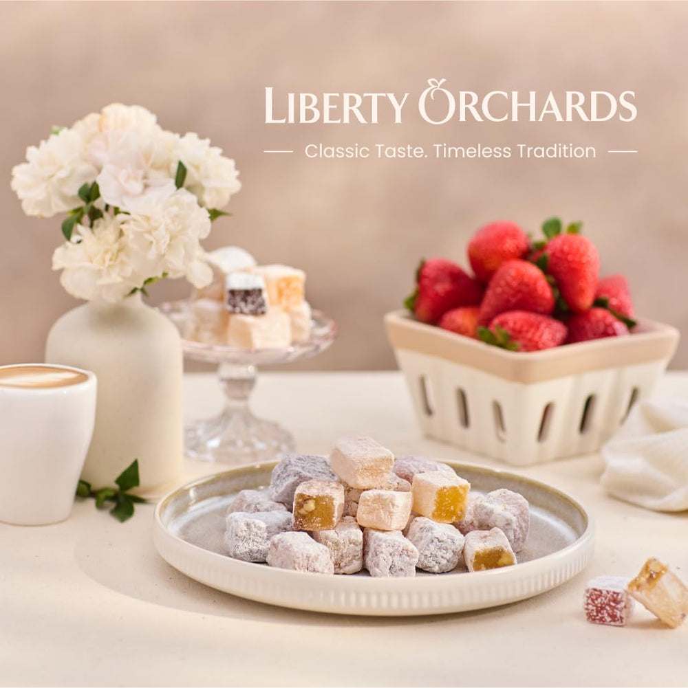 Liberty Orchards Aplets & Cotlets gift-ready packaging, perfect for sharing.