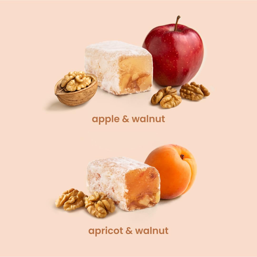 Liberty Orchards Aplets & Cotlets Turkish Delight texture, soft bite with fruity notes.
