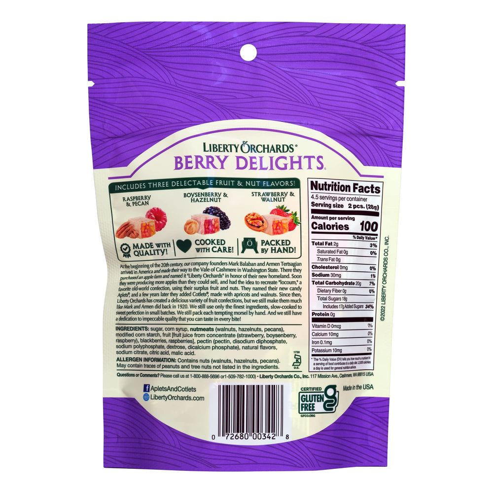 Liberty Orchards Berry Delights Strawberry-Walnut image highlighting fruity sweetness and crunchy nuts