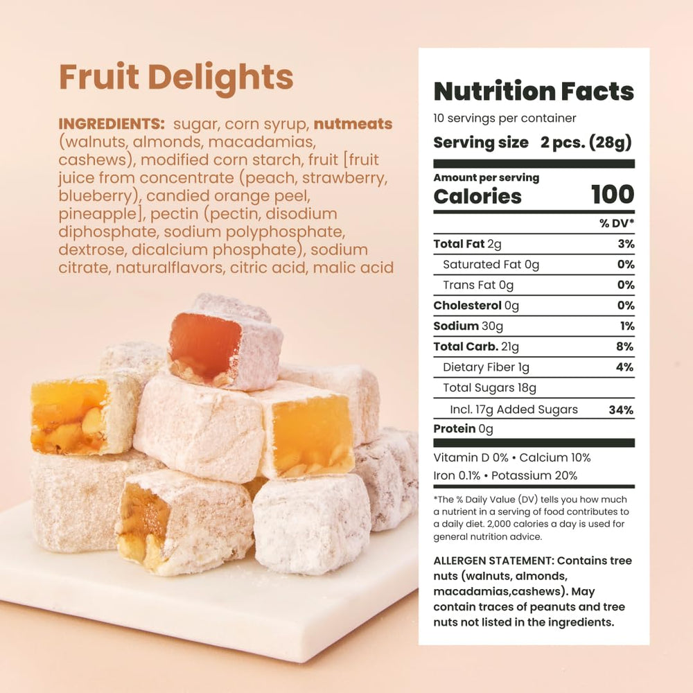 Liberty Orchards pineapple-macadamia Turkish Delight, tropical sweetness with crunchy nuts