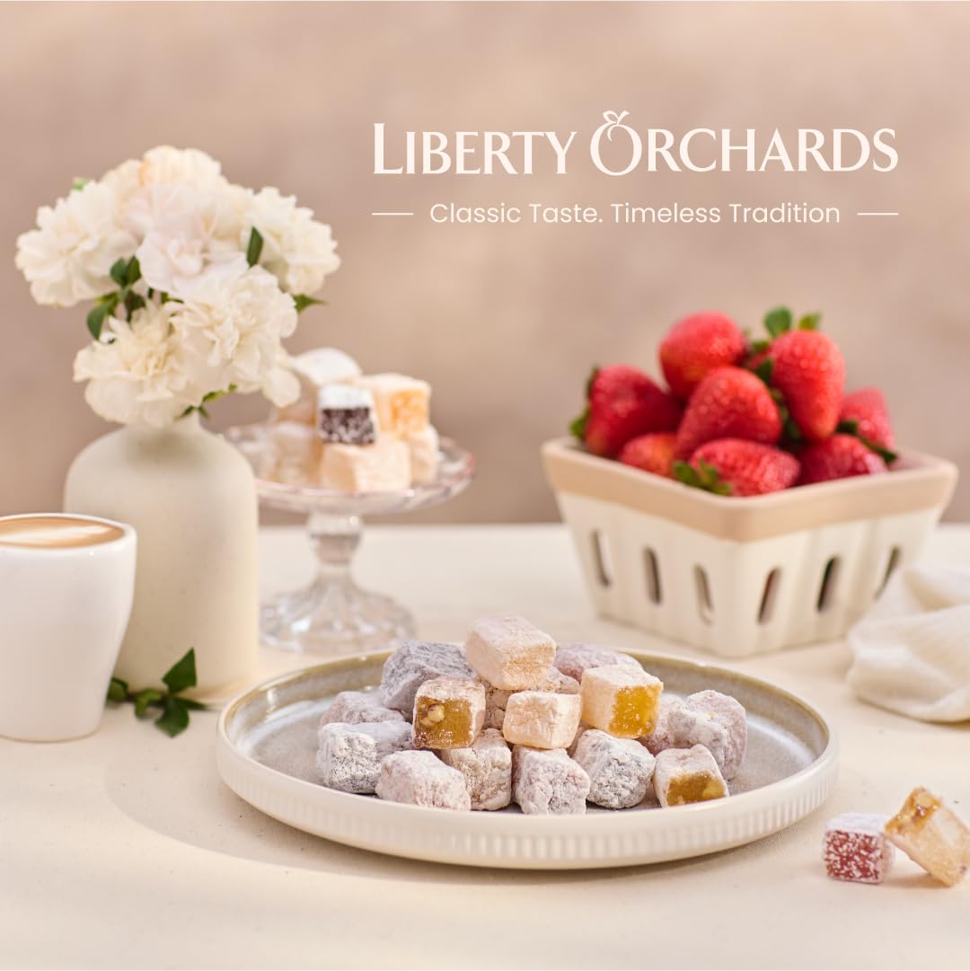 Liberty Orchards Turkish Delight gift pack close-up, perfect for gifting friends and family.