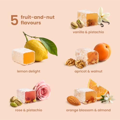 Liberty Orchards Turkish Delight lemon delight close-up, bright citrus flavor for light snacking.