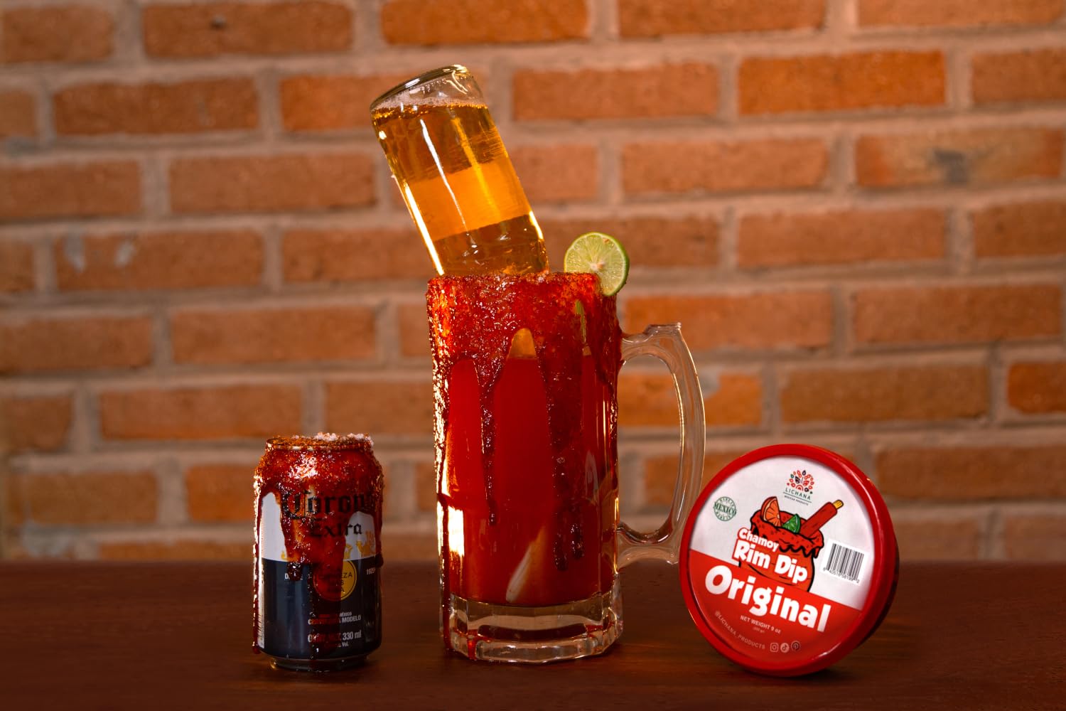 Lichana Chamoy dip rim pairs with fruit on a platter for a refreshing bite.