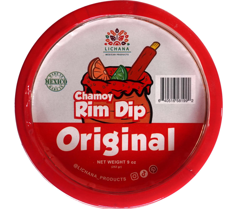 Lichana Chamoy dip rim 9oz adds bright tangy sweetness to beverages.