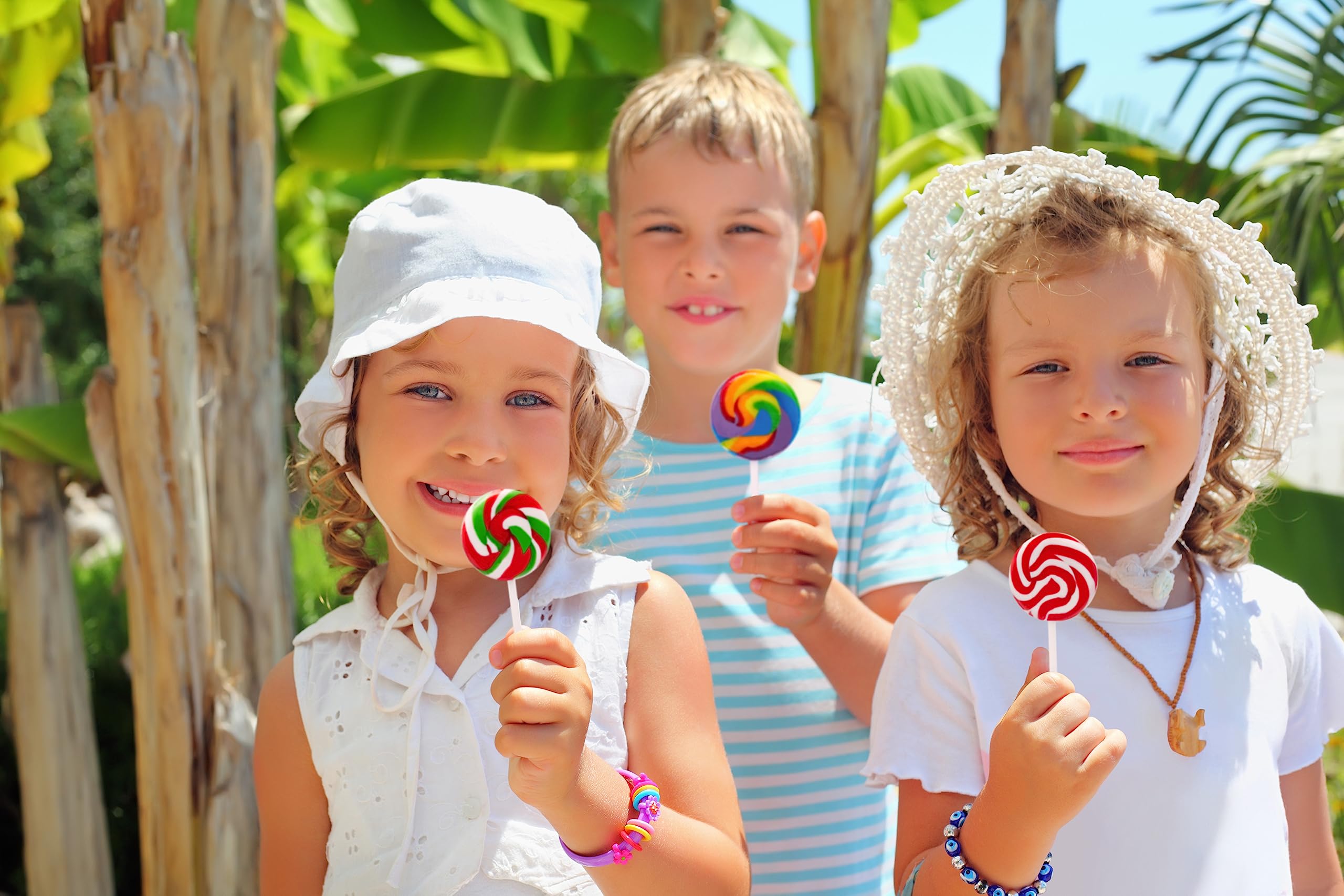 LIDATREE close-up of colorful swirl lollipop for visual appeal.