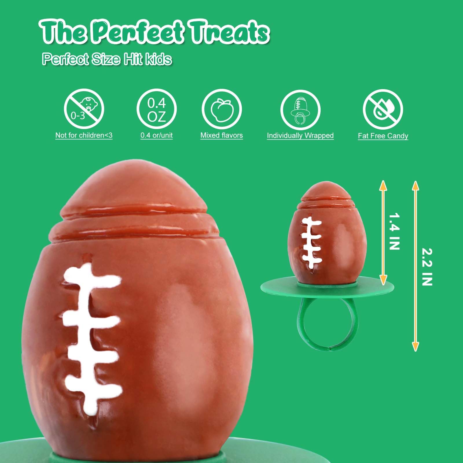 LIDATREE football ring candy individually wrapped for freshness