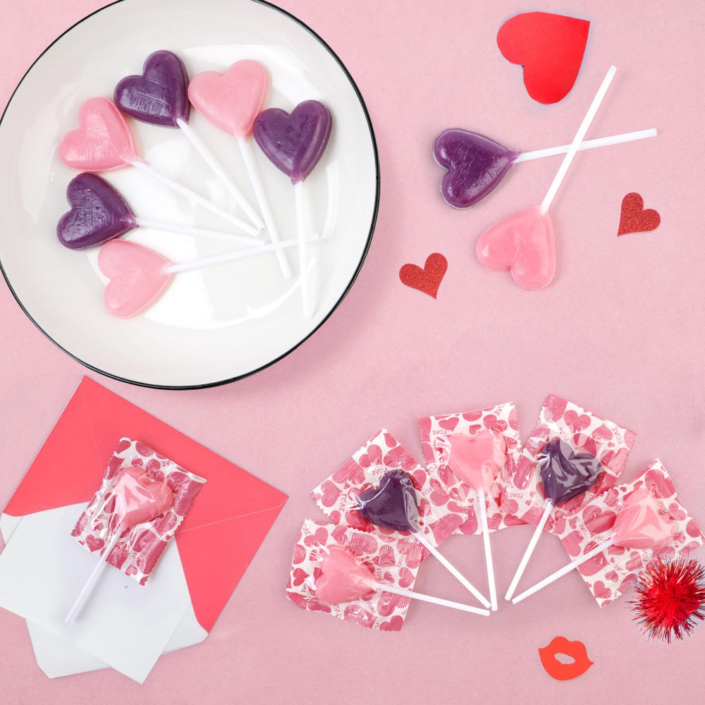 LIDATREE Heart Lollipops on a gift display for Valentine celebrations.