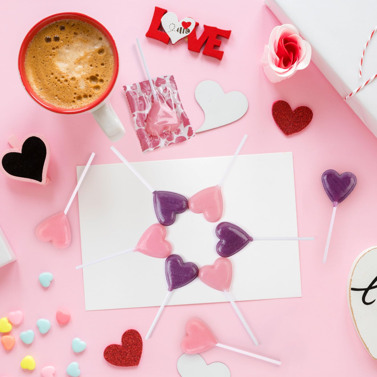 LIDATREE Heart Lollipops ideal as party favors or classroom treats.