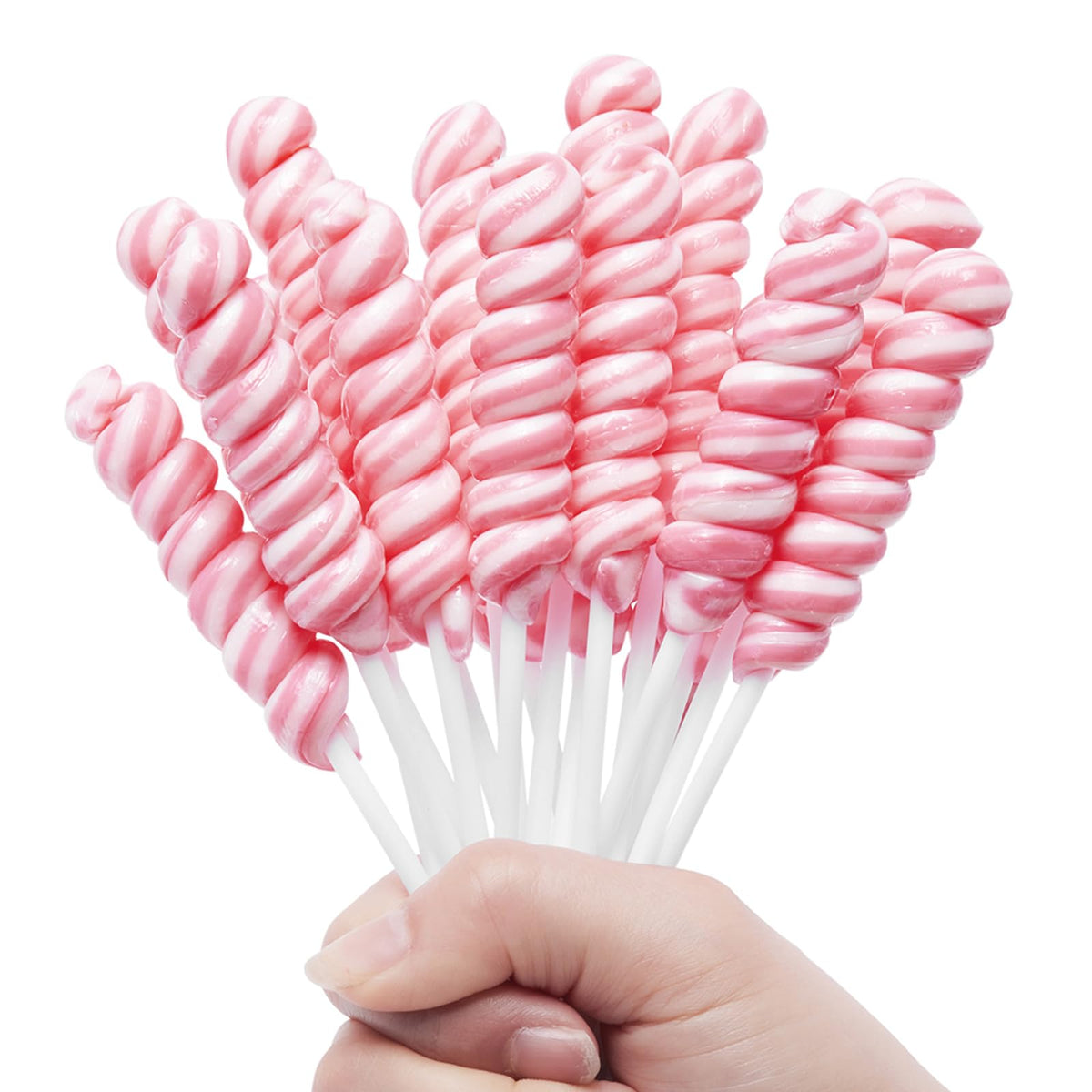 LIDATREE pink twisty lollipops bulk pack for party treats and gifting.