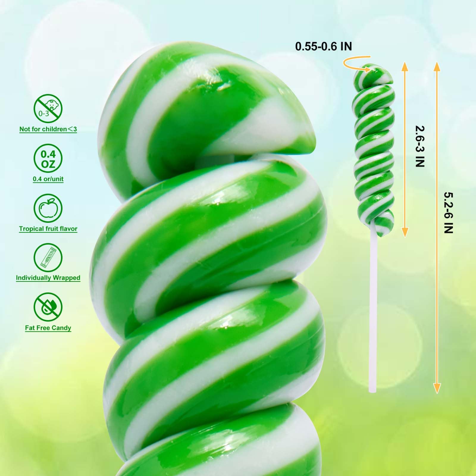 LIDATREE shamrock twist lollipops in bulk for candy buffets and gifts
