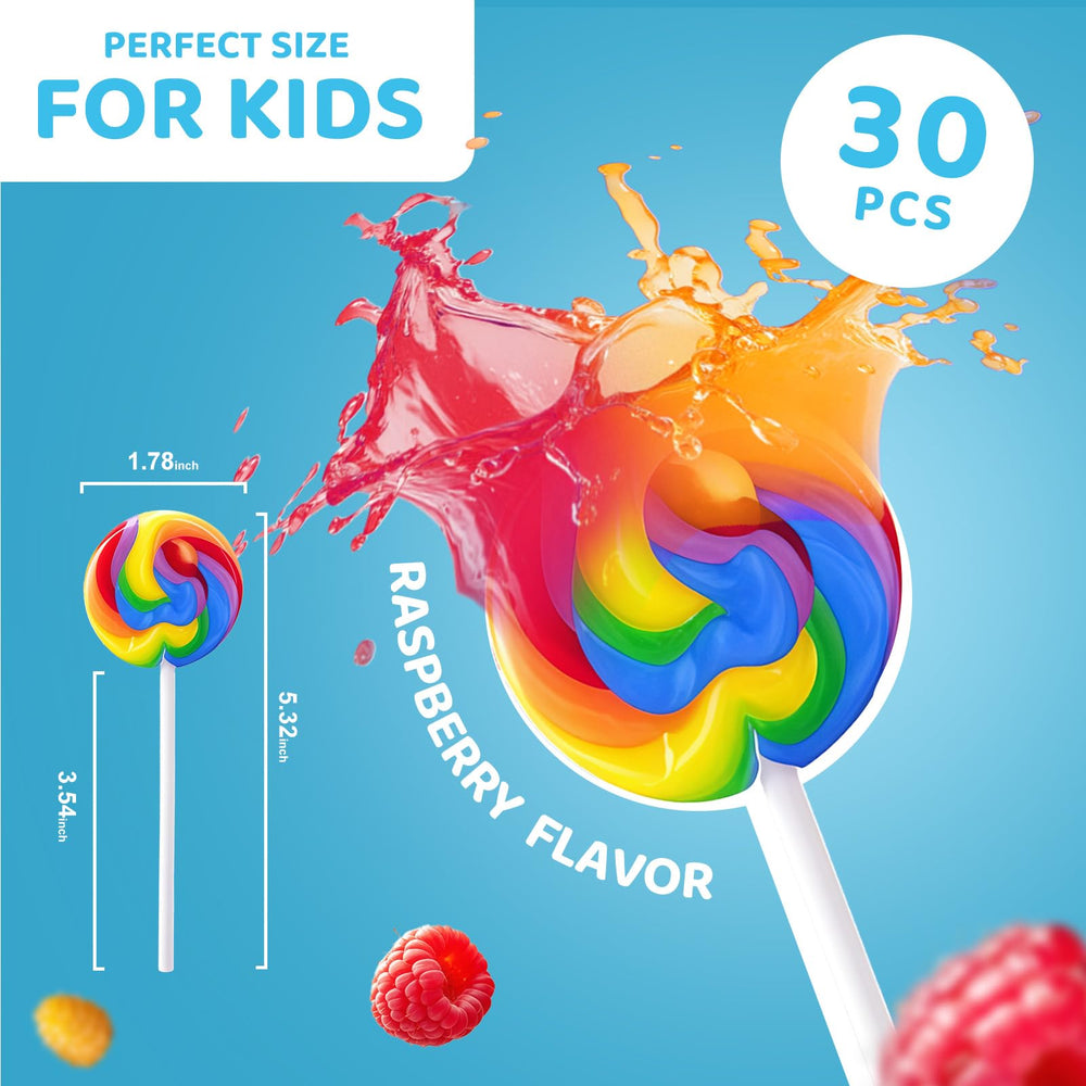 LIDATREE swirl rainbow lollipops close-up show vivid colors