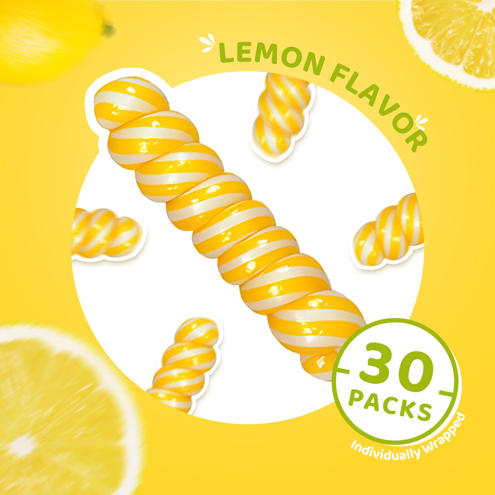 LIDATREE yellow twist lollipop used as cake decoration topper