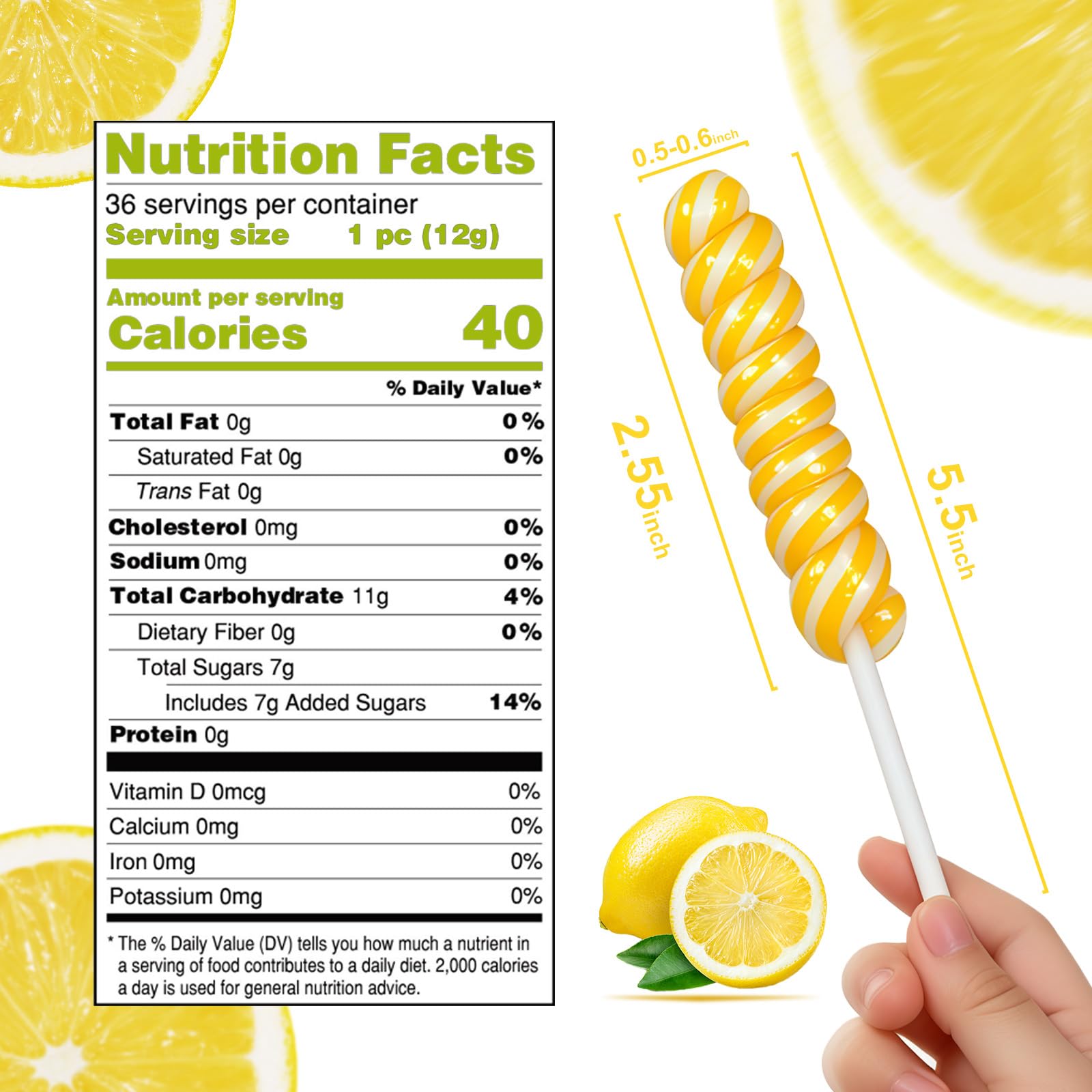 LIDATREE twisty lemon lollipop at candy buffet display