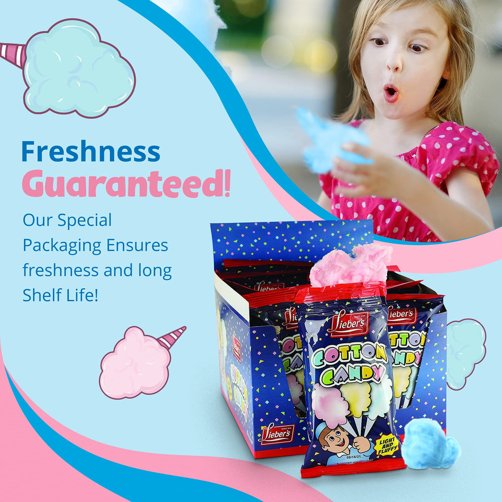 Lieber's Cotton Candy red and blue flavors for festive occasions