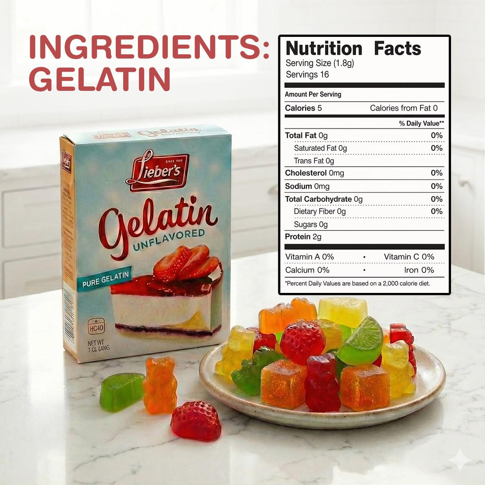 Lieber's gelatin powder dissolving in hot liquid to thicken sauces