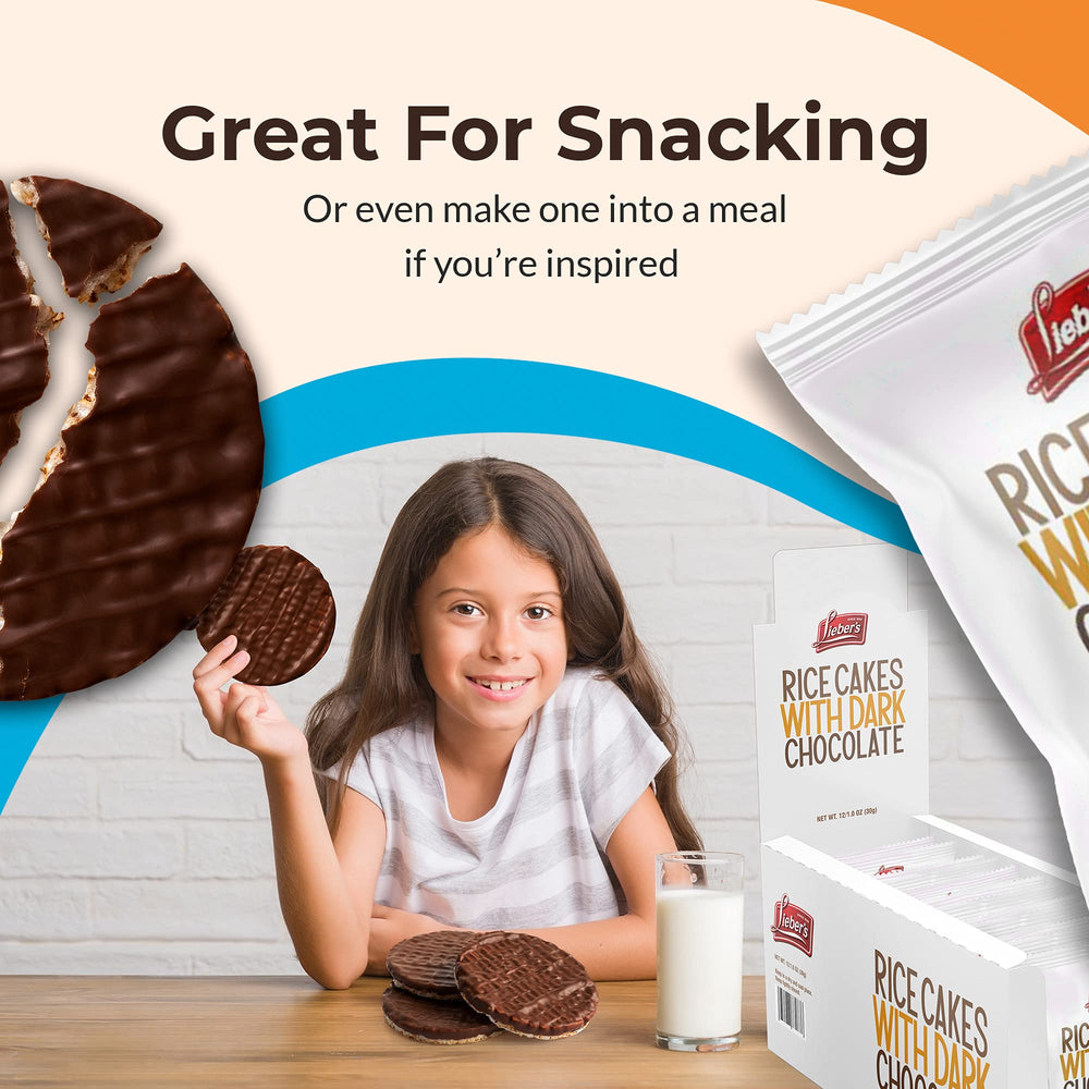 Lieber's gluten-free rice cake on a wood table suggesting portable snack.