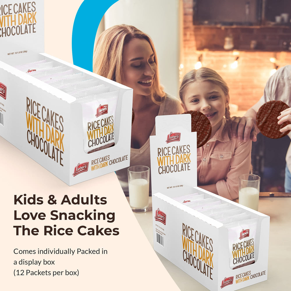 Lieber's snack pack of chocolate rice cakes ready for on-the-go.