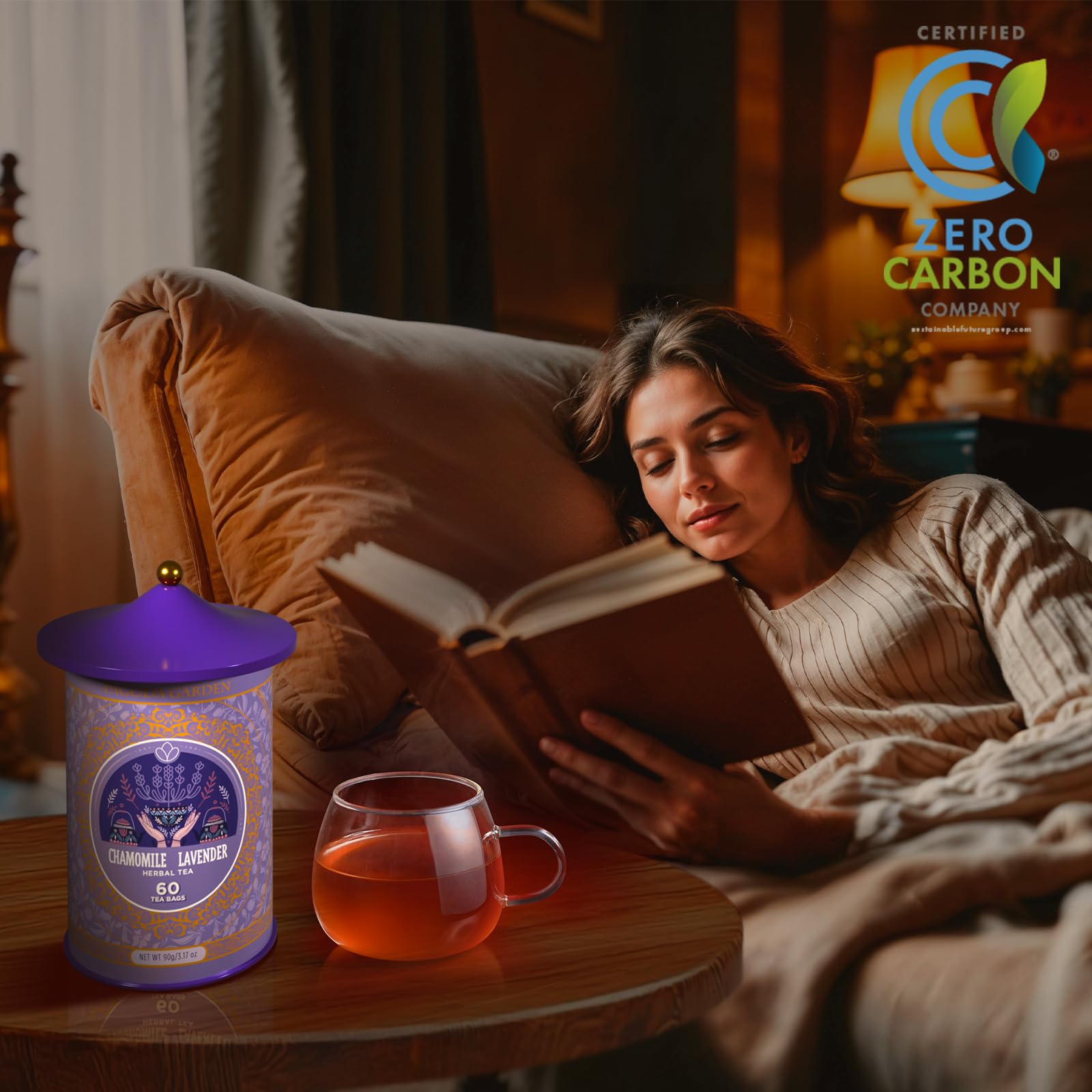 Life Plus Style Gourmet hot or iced floral brew, suggesting versatile serving options.