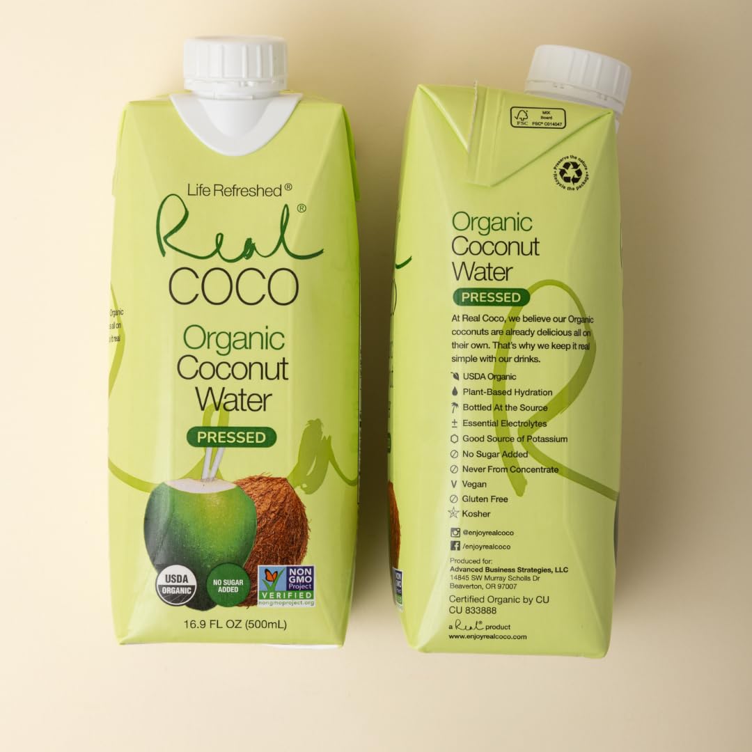 Life Refreshed Real Coco ingredient panel emphasizing plant-based hydration benefits