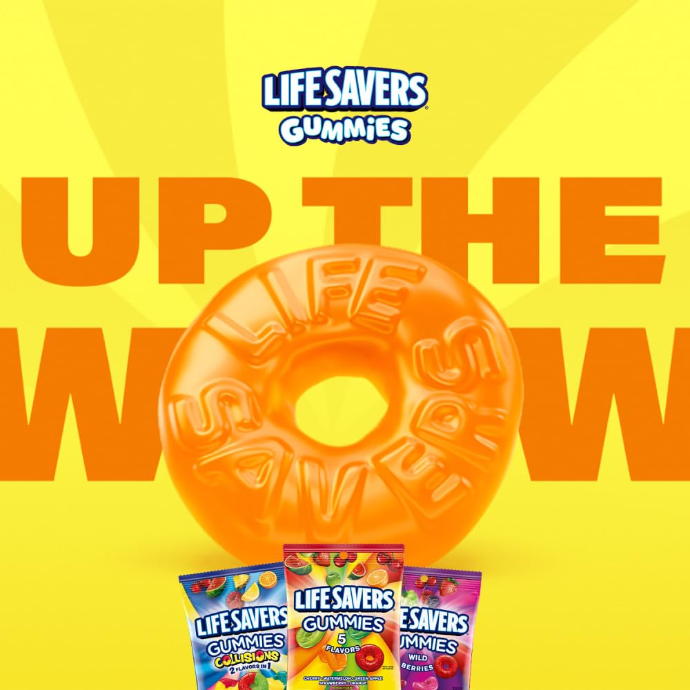 Life Savers strawberry flavor gummies deliver a sweet berry finish